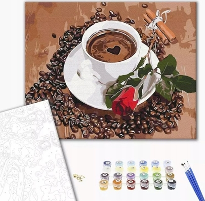Изображение Ideyka Malowanie po numerach BRUSHME, 40x50 cm, kawa z odrobin romansu, 1 szt.