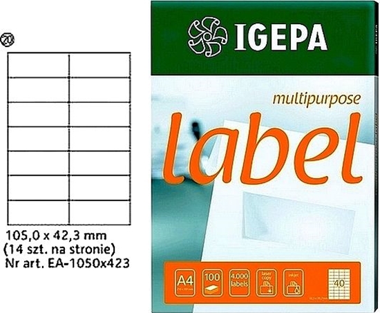 Picture of Igepa ETYKIETY A4 IGEPA 105 X 42.3 MM BIAE (100)