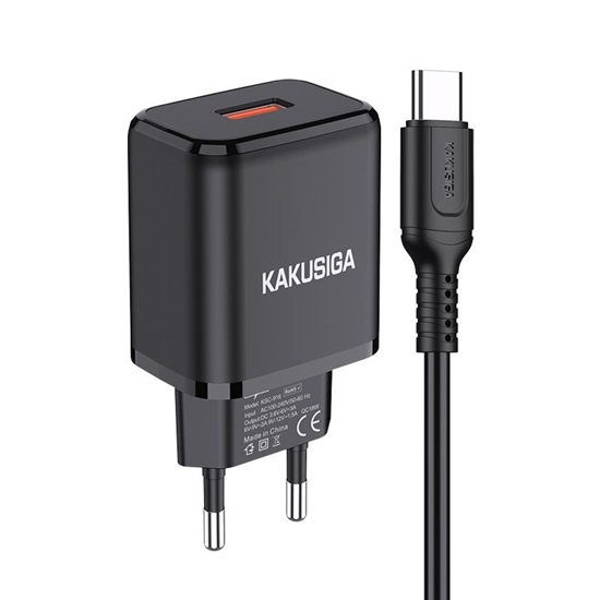 Изображение iKaku KSC-917 QC3.0 18W Smart lādētājs ar 1x USB portu un ar Type-C tipa vadu Black