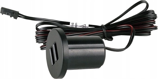 Picture of Ileidziamas USB kroviklis, baldinis, su 12Vdc iej. USB-A + USB-C, 2.1A, su L813 jungtimi Design Light