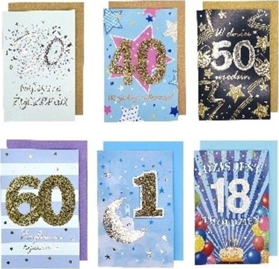 Picture of Incood Kartka urodzinowa skadana 1,5x17cm mix