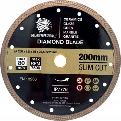 Picture of INDIAN PROFESSIONAL TARCZA DIAMENTOWA 200mm SLIM CUT  INDIAN PROFESSIONAL