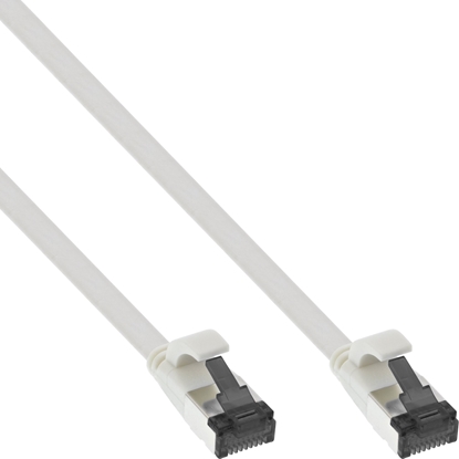 Picture of InLine InLine® Flat patch cable, U/FTP, Cat.8.1, TPE halogen free, white, 0,3m