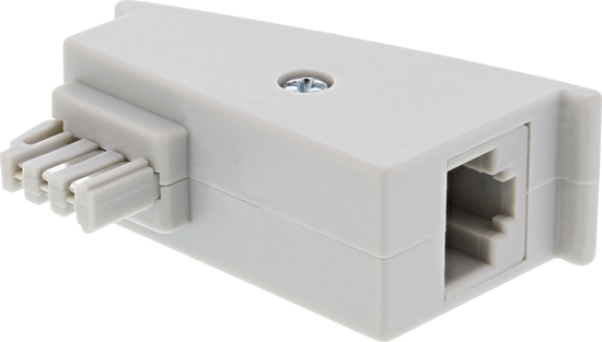 Picture of InLine InLine® TAE-F DSL Adapter, TAE-F plug to RJ45 socket, 8P2C for Fritzbox, grey