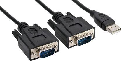 Picture of InLine InLine® USB 2.0 to 2x Serial Adapter Cable USB Type A to 2x 9 Pin Sub-D male 1.5m