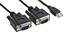 Изображение InLine InLine® USB 2.0 to 2x Serial Adapter Cable USB Type A to 2x 9 Pin Sub-D male 1.5m