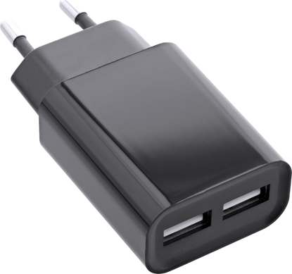Picture of InLine InLine® USB Power Adapter DUO, 2 Port 100-240VAC to 5V / 2.1A black