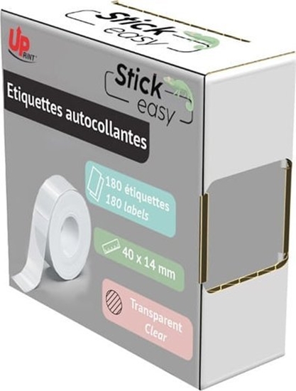Picture of Inne UPrint etykiety 14mmx40mm, przezroczysta, 180 etykiety, pakowane po 1 szt., UP21 180 TRANSPARENT, do drukarki etykiet UPrint