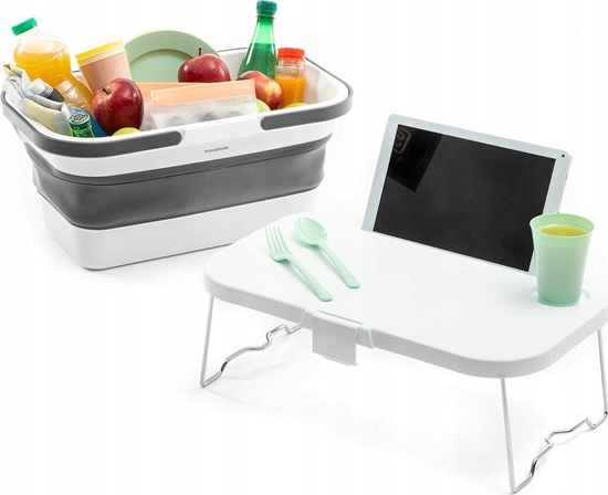 Picture of InnovaGoods InnovaGoods Folding Picnic Basket with Lid-Table