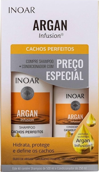Picture of Inoar INOAR Argan Infusion Perfect Curls Duo Kit - banguot ir garbanot plauk rinkinys 500 ml+250 ml