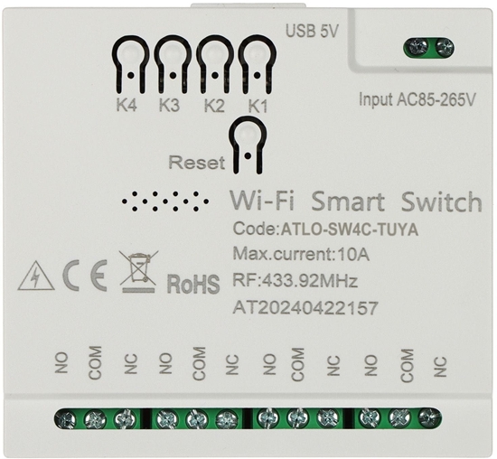 Изображение INTELIGENTNY PRZECZNIK ATLO-SW4C-TUYA Wi-Fi, Tuya Smart