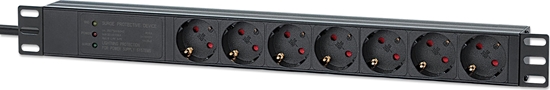 Изображение Intellinet Network Solutions INTELLINET Steckdosenleiste 7fach 2m Kabel 1HE Überspannung
