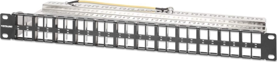 Изображение Intellinet Network Solutions Patch panel 19" 1U Intellinet na 48 moduów Keystone z tack na kable