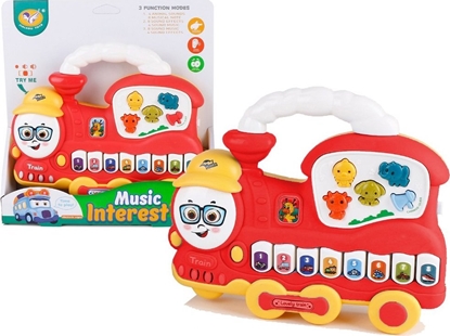 Attēls no Interaktywne Pianinko Lokomotywa Dwik Zwierztka Odgosy Pojazdów Melodie Czerwony LEAN Toys