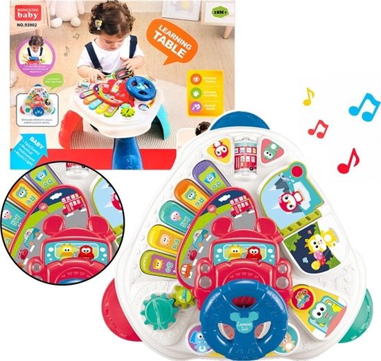 Изображение LeanToys Interaktywny Stolik Edukacyjny Z Kierownic Trójktny Kolorowy