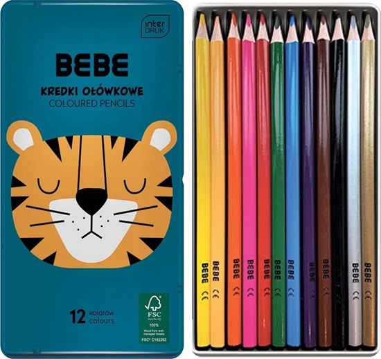 Picture of Interdruk Kredki oówkowe w metalowym opakowaniu BB Boys 12 kol Interdruk