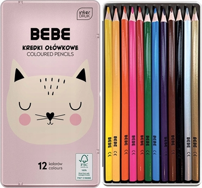 Attēls no Interdruk Kredki oówkowe w metalowym opakowaniu BB Girl 12 kol Interdruk