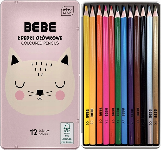 Picture of Interdruk Kredki oówkowe w metalowym opakowaniu BB Girl 12 kol Interdruk