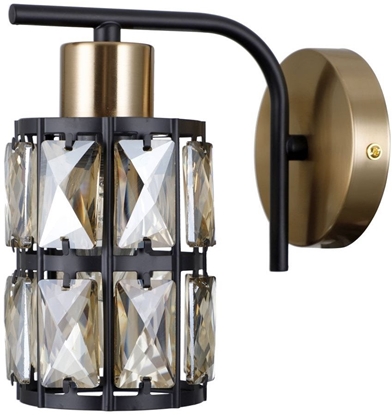 Attēls no Italux Menfi WL-44236-1-BK-GD kinkiet lampa cienna 1x40W E27 przezroczysty/czarny