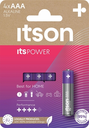 Attēls no itson itsPOWER battery Alkaline LR03IPO/4CP