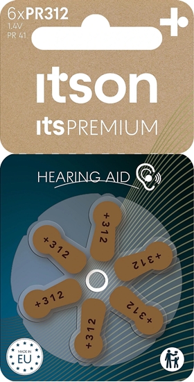 Picture of itson itsPREMIUM hearing aid battery PR312IT/6RM