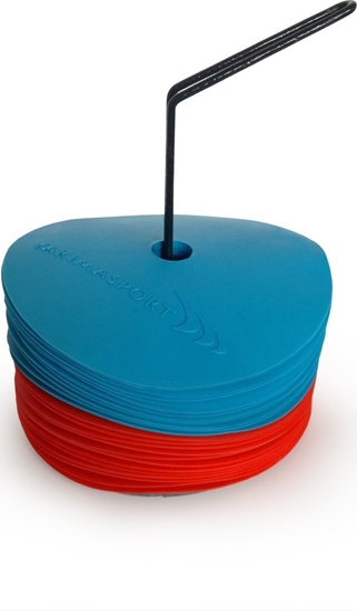 Picture of YakimaSport Znaczniki pola paskie (maty znakujce) - zestaw 24 szt. niebiesko-czerwone