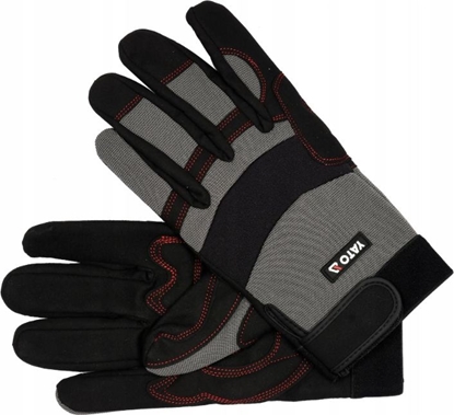 Изображение Yato rkawice ochronne rozmiar 10" syntetyczne, zapinane, czarno-czerwone (YT-74662)