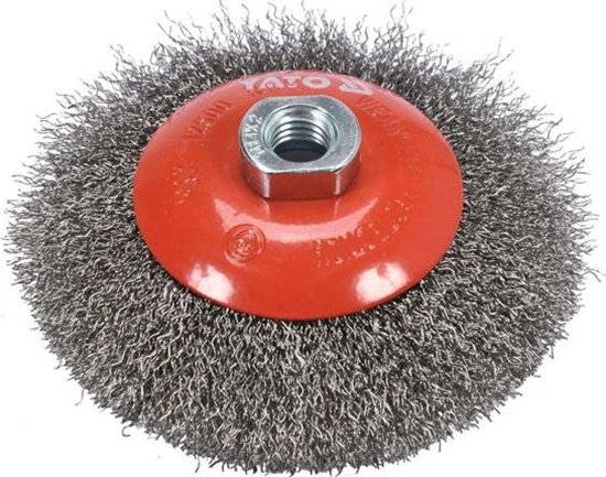 Picture of Yato szczotka tarczowa z gwintem drut karbowany stalowy INOX 125mm M14 (YT-47612)
