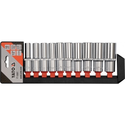 Picture of Yato Zestaw nasadek 6-ktnych 1/2" 10-24mm dugich 10szt. (YT-38861)