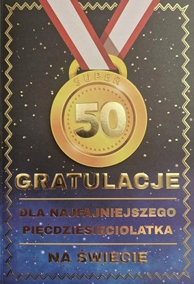 Picture of Yeku Karnet Urodziny 50 medal mskie