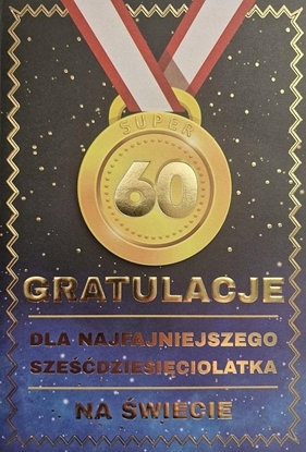 Picture of Yeku Karnet Urodziny 60 medal mskie