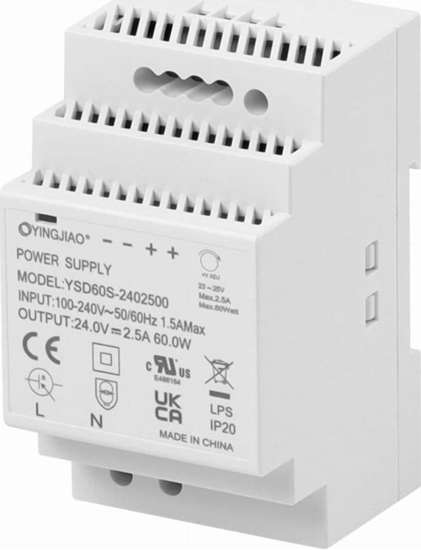 Изображение YingJiao ZASILACZ IMPULSOWY NA SZYN DIN YINGJIAO YSD60S-2402500 24V/60W/2,5A