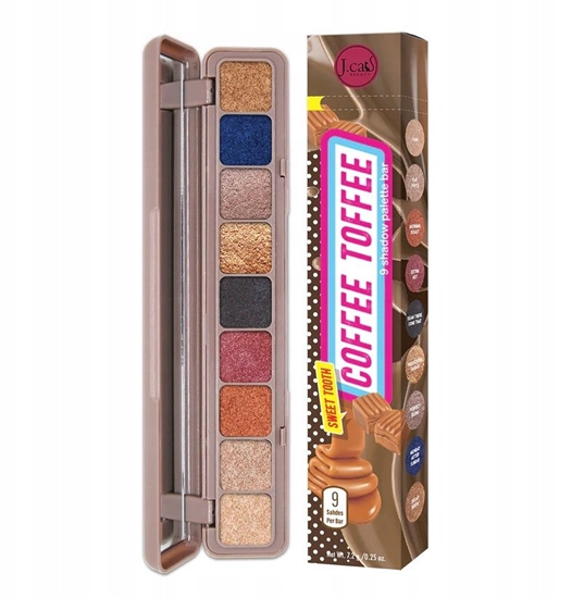 Изображение J.CAT BEAUTY_Sweet Tooth 9 Shadow Palette Bar poaleta cieni do oczu 102 Coffee Toffee 7,2g