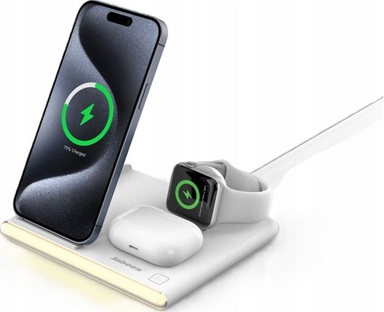 Изображение Jabees PowerGlow 4w1 adowarka QI na Telefon Smartwatch Suchawki Lampa LED / Biay