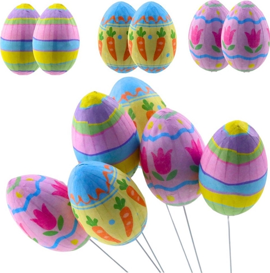 Picture of Jajka Wielkanocne Na Piku Druciku Marchewki Tulipany Ozdoba Kolorowe 6szt LEAN