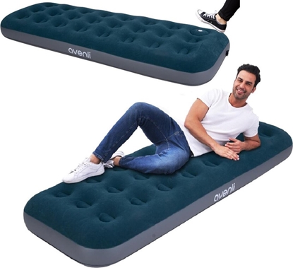 Picture of JiLong Materac dmuchany flokowany 1-osobowy z wbudowan pompk non 191x73x22cm (24130)