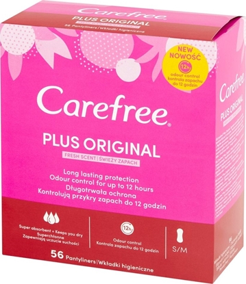 Attēls no Johnson & Johnson Carefree Plus Original Wkadki higieniczne Fresh Scent - wiey zapach 1op.-56szt