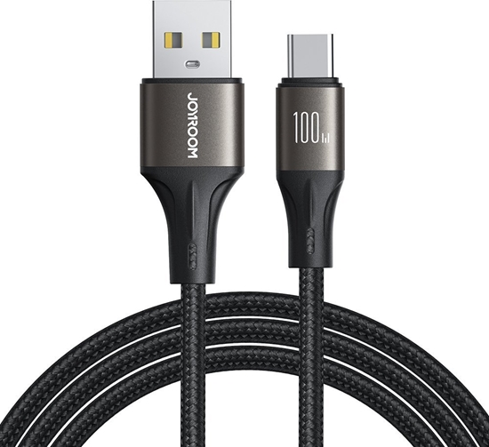 Picture of Joyroom Kabel przewód Light-Speed Series USB-A - USB-C szybki transfer 100W 1.2m czarny Kabel przewód Light-Speed Series USB-A - USB-C szybki transfer 100W 1.2m czarny