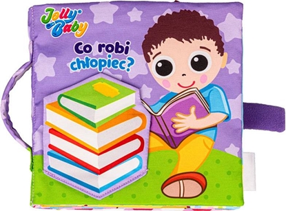 Attēls no Jolly Baby Ksieczka Co robi chopiec? 6m+ Jollybaby