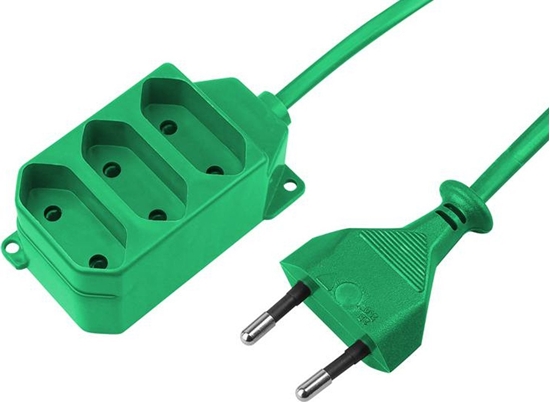 Picture of Jonex Przeduacz 3-gniazda b/u Euro 2,5A 1,5m /OMYp 2x0,75/ zielony PS-362 P