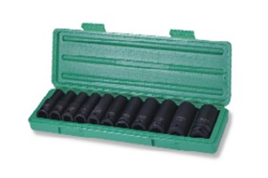 Изображение Jonnesway Zestaw nasadek udarowych 6-ktnych 1/2" 10-24mm dugich 11szt. (S03AD4111S)