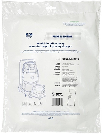 Изображение Worek do odkurzacza Bosch K&M KM-Q068.A ROWENTA Bags for vacuum cleaner 5 pcs.
