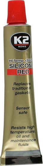 Picture of K2 K2 Czerwony silikon wysokotemperaturowy do 350°C tubka 21g uniwersalny