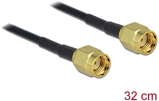 Picture of Delock Antenna Cable RP-SMA Plug > RP-SMA Plug 320 mm