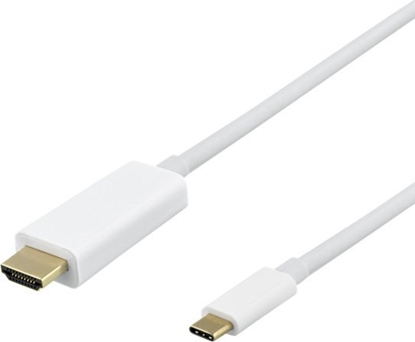 Изображение Kabel Deltaco USB-C - HDMI kabelis DELTACO 4K UHD, paauksuotos jungtys,1m, baltas / R00140020