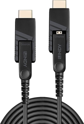 Attēls no Lindy 40m Fibre Optic Hybrid Micro-HDMI 4K60 Cable with Detachable HDMI & DVI Connectors