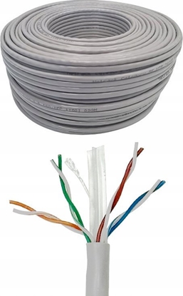 Attēls no Kabel sieciowy skrtka LAN Netrack cat 6 UTP, szary, 305m , CCA