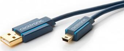 Изображение Kabel USB Clicktronic USB-A - miniUSB 1.8 m Niebieski (RB70127)