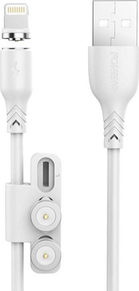Picture of Foneng Foneng X62 Magnetic 3in1 USB to USB-C / Lightning / Micro USB Cable, 2.4A, 1m (White)