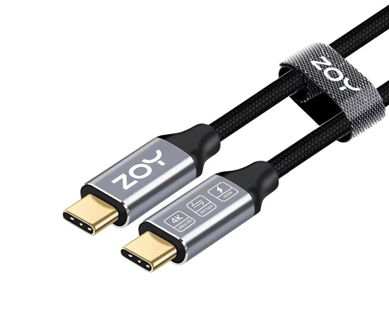 Picture of Kabel USB ZOY USB-C - USB-C 1m Czarno-srebrny (ZCCC1)